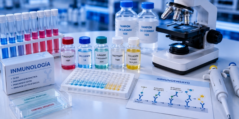Especialista procesando muestras para estudios de inmunología en laboratorio clínico